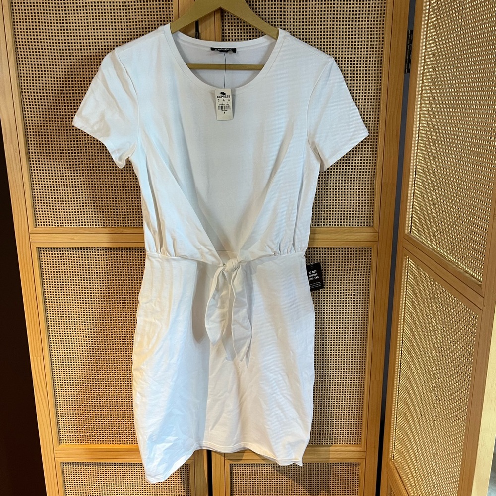 Express White Short Sleeve Dress